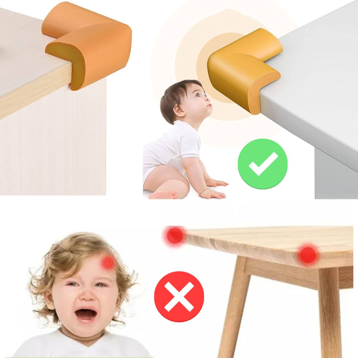 GENERICO - PROTECTOR DE ESQUINAS ANTIGOLPE PARA BEBE 16 PCS