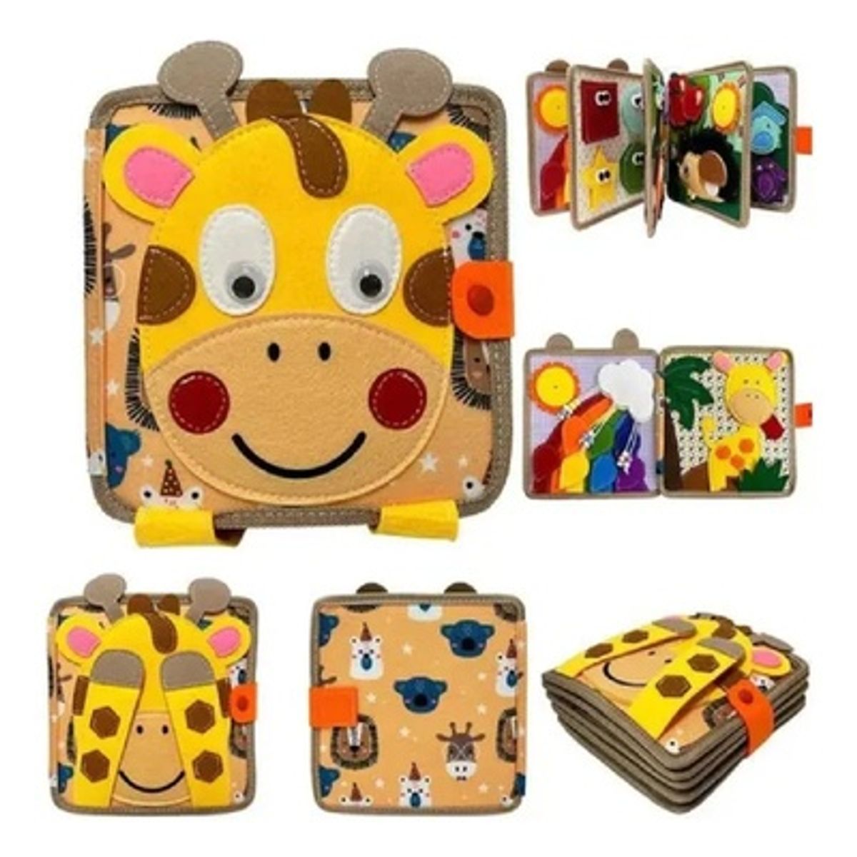 GENERICO - Juego Libro Sensorial De Texturas Montessori Jirafa