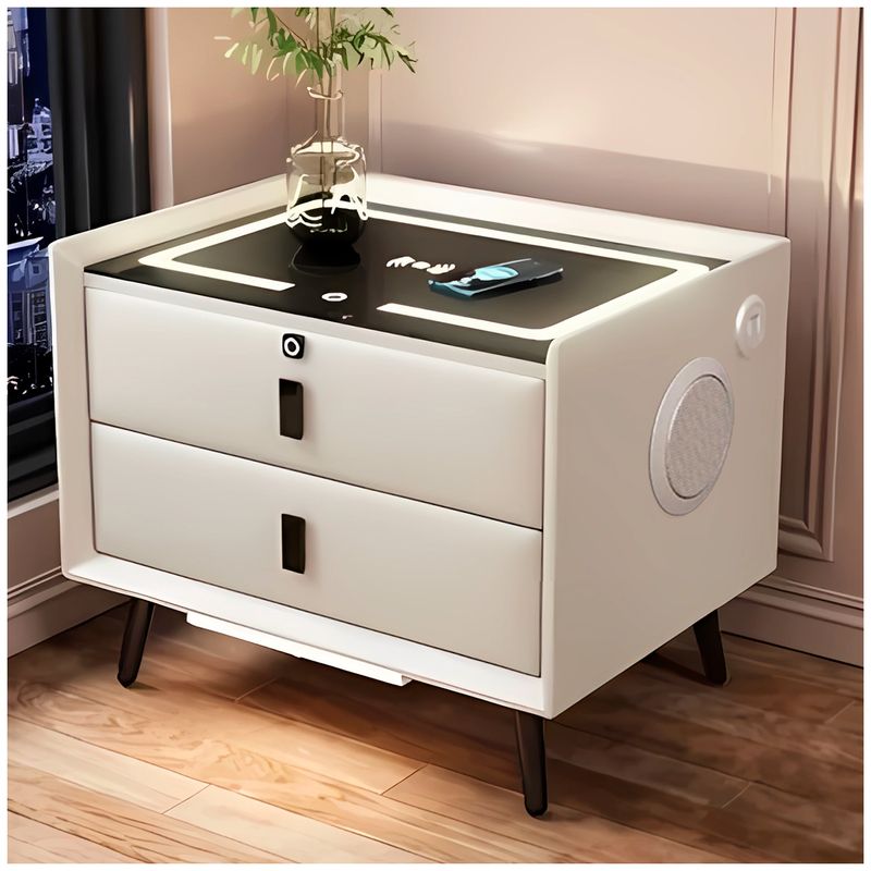 GENERICO - Mesa De Noche Smart con 2 Cajones Blanco