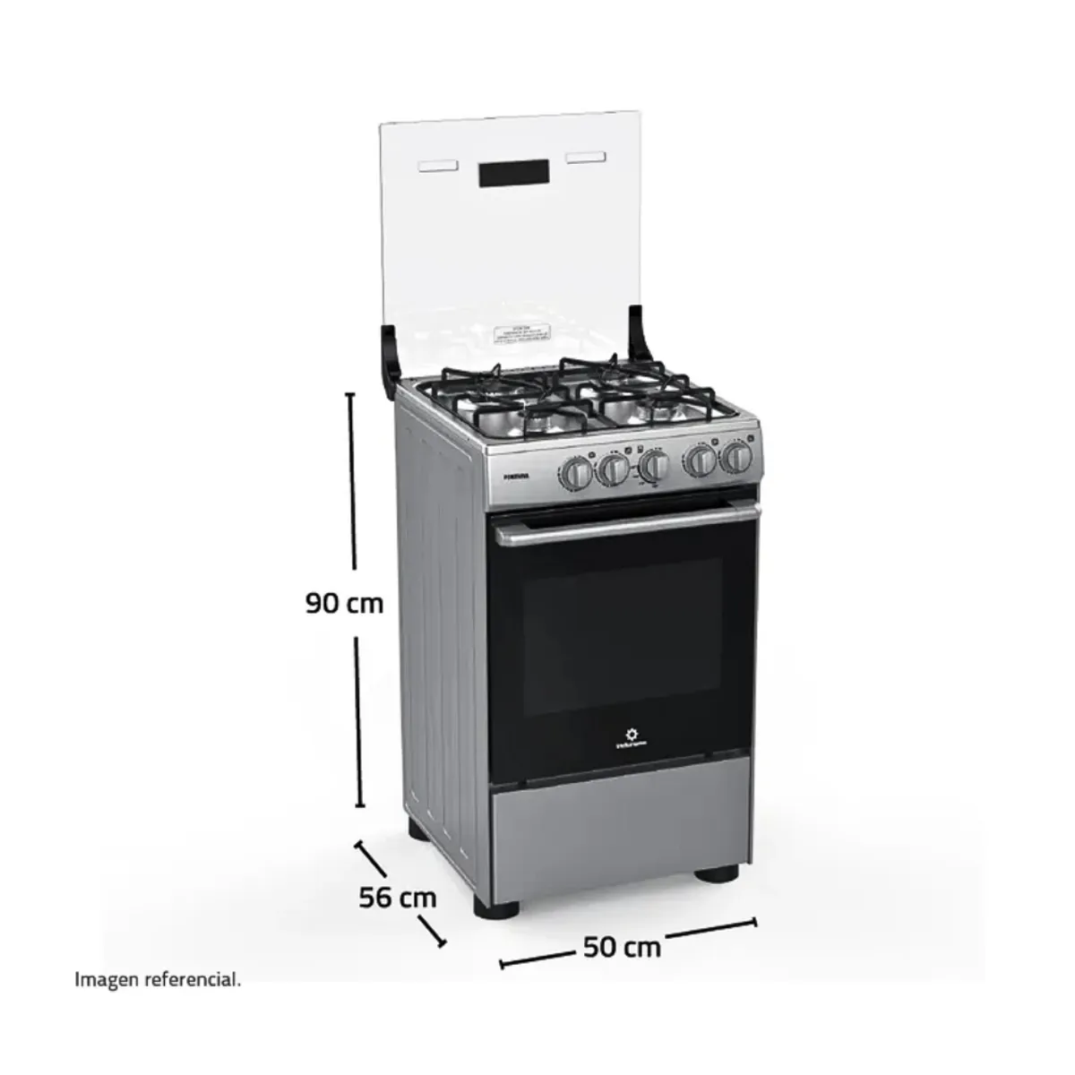 INDURAMA - Cocina Indurama a Gas Fontana de 4 Hornillas - Gris