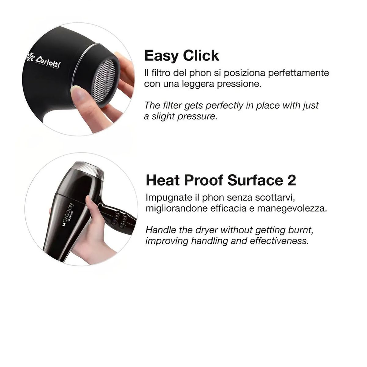 CERIOTTI - Secador De Cabello Profesional MONSOON 3400 marron