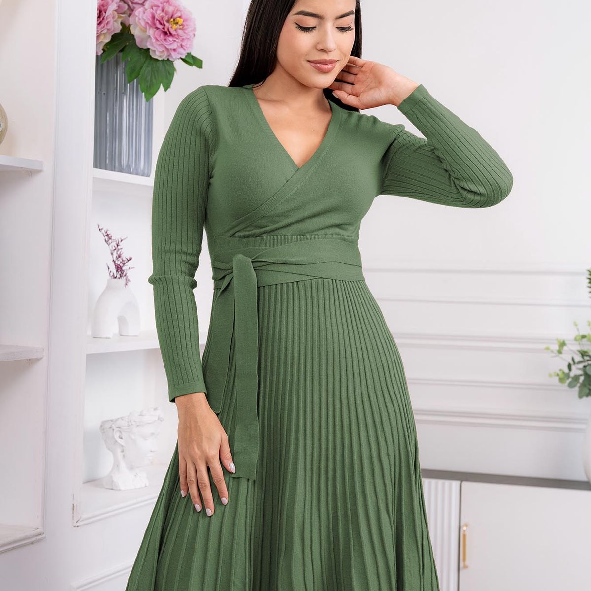 ARMA TU LOOK - VESTIDO FRANCIA DE CASHMERE FALDA EN A ESCOTE CRUZADO ARMA TU LOOK