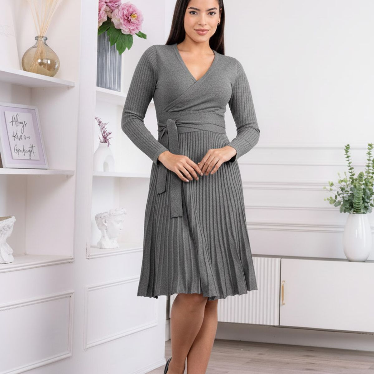 ARMA TU LOOK - VESTIDO FRANCIA DE CASHMERE FALDA EN A ESCOTE CRUZADO ARMA TU LOOK