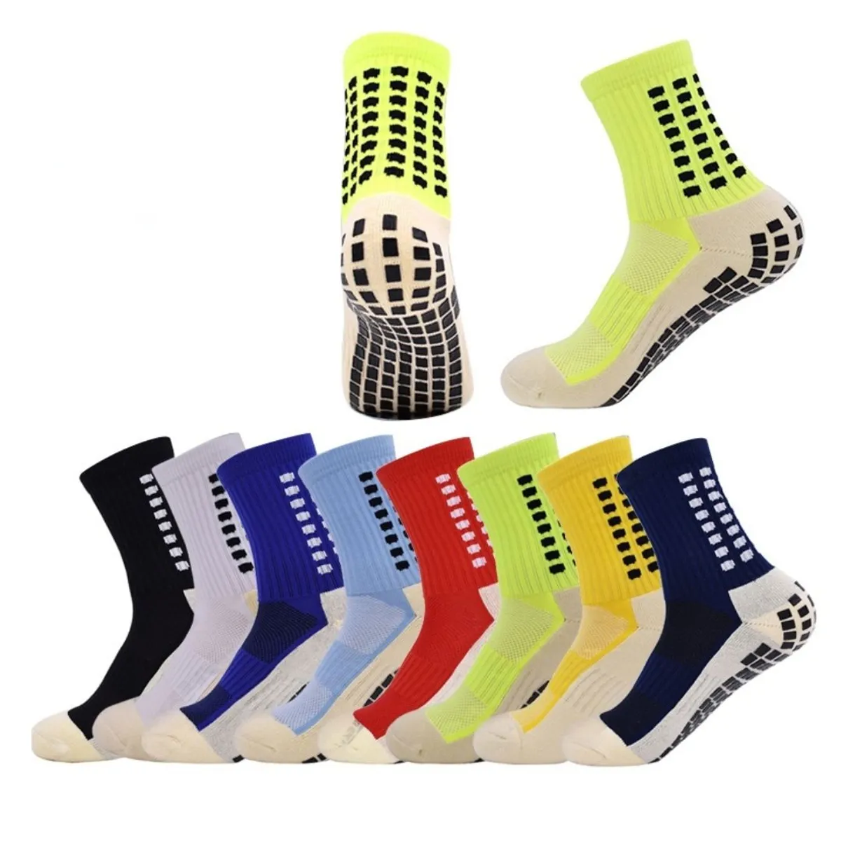 GENERICO - Pack 2 Medias Antideslizantes Futbol Deportivas Talla 40-46