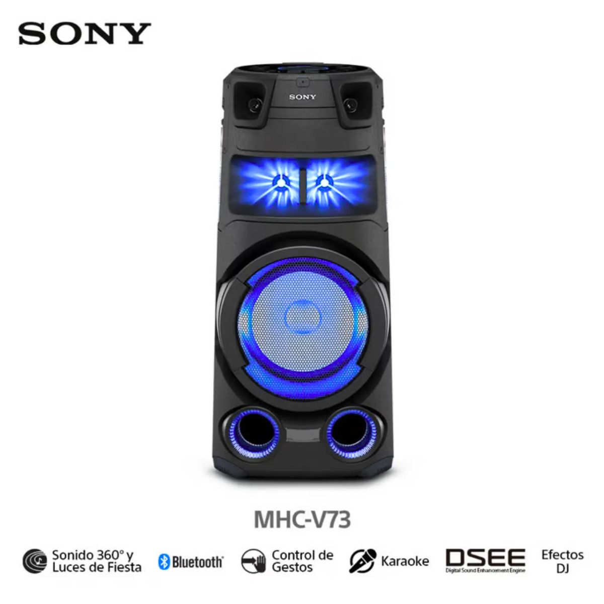SONY - Equipo de Sonido Sony MHC-V73D Bluetooth HDMI DVD y Karaoke