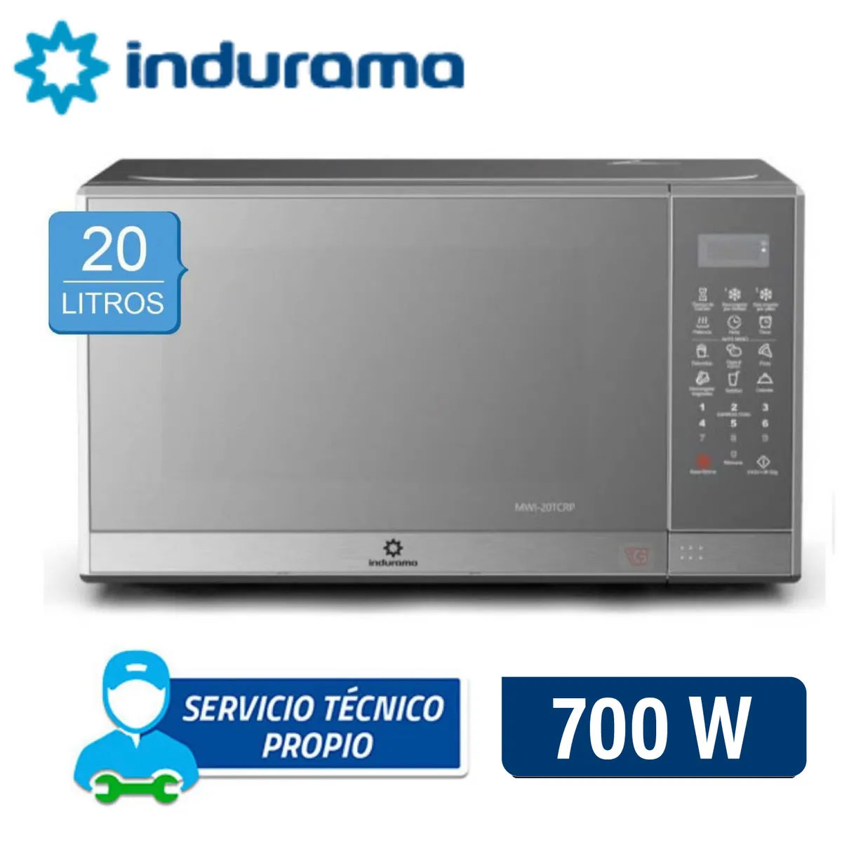 INDURAMA - Horno Microondas Indurama de 20 Litros MWI-20TCRP