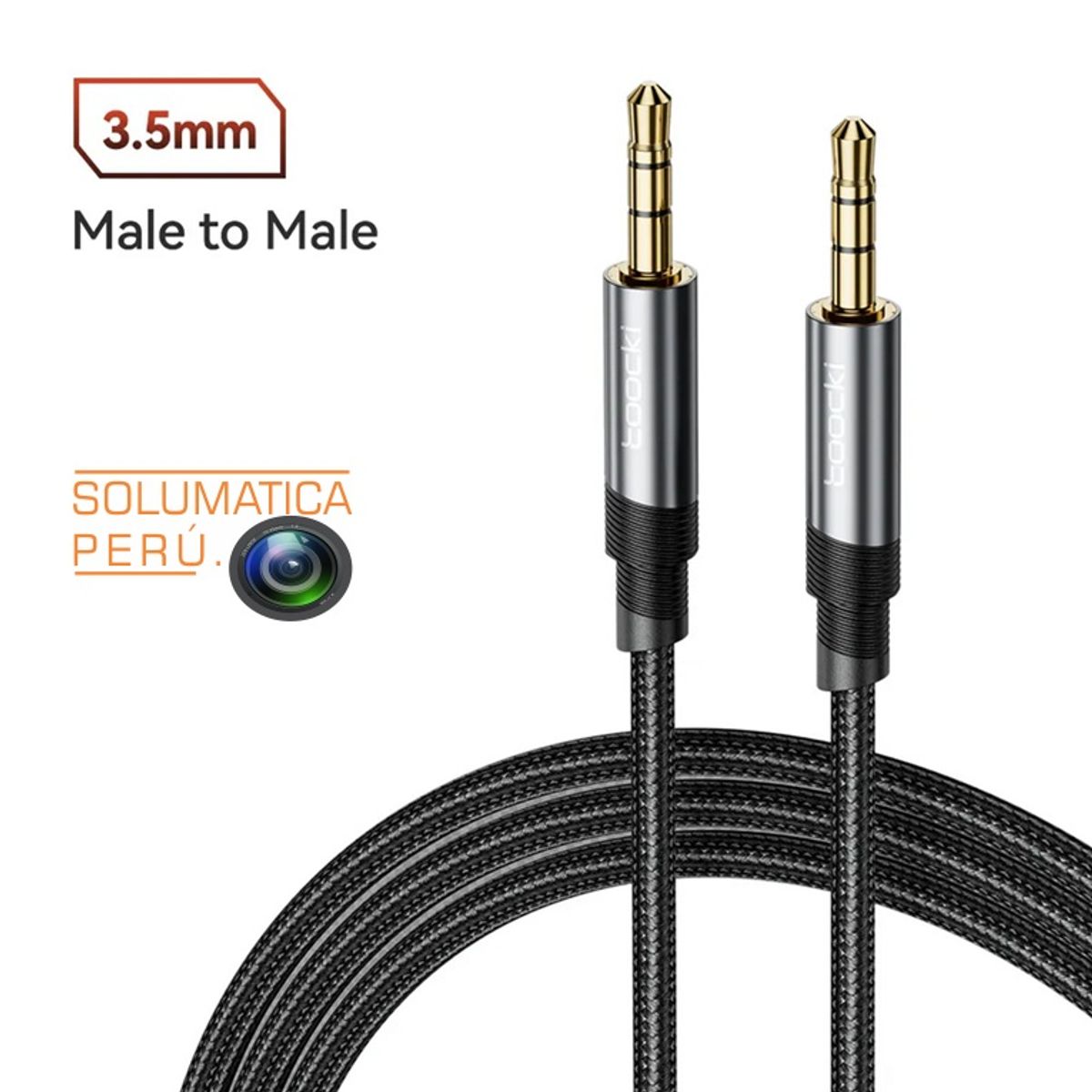 OEM - Cable Auxiliar De Audio - 3.5mm Hifi 2 Metros - Marca Toocki