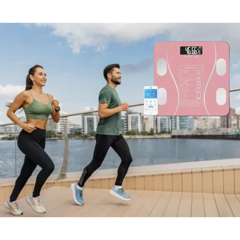 GENERICO - BALANZA DIGITAL SMART BLUETOOTH PORTÁTIL 180KG ROSADO