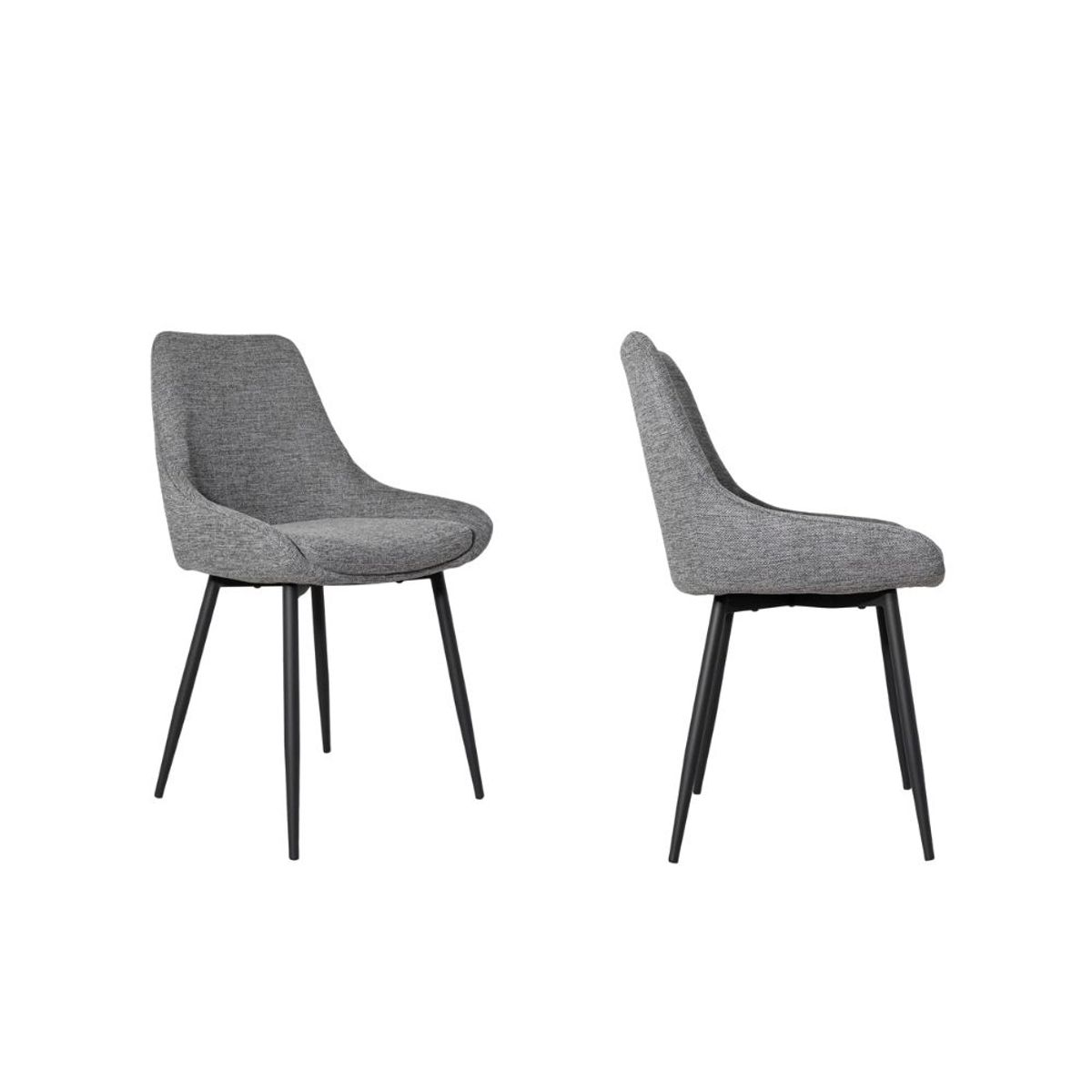 NIHM - Silla de Comedor Beat de Metal Gris Oscuro