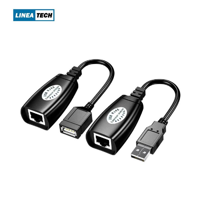 GENERICO - USB MACHO A RJ45 + USB HEMBRA USB ADAPTADOR EXTENSION RJ45 LINEA TEACH