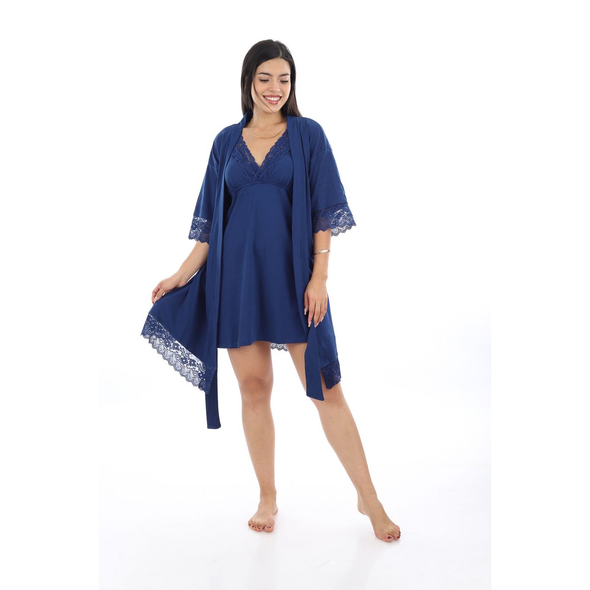 KYM MULTIUSOS - CONJUNTO BATA MUJER DE ALGODÓN