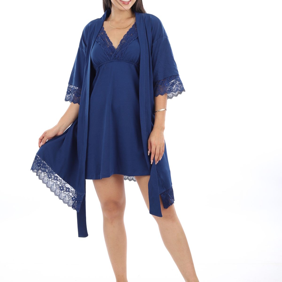 KYM MULTIUSOS - CONJUNTO BATA MUJER DE ALGODÓN