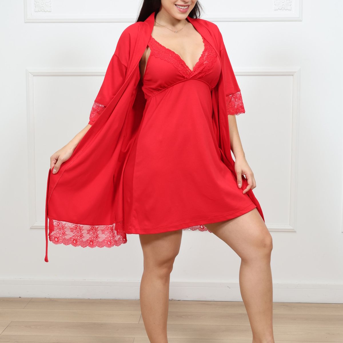 KYM MULTIUSOS - CONJUNTO BATA MUJER DE ALGODÓN