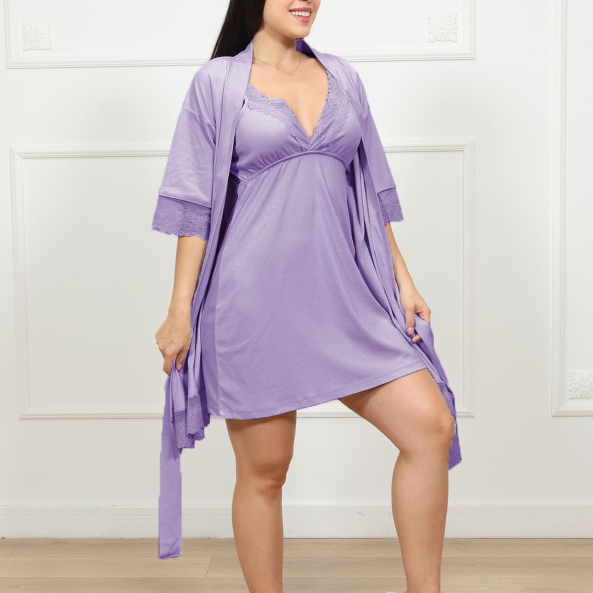 KYM MULTIUSOS - CONJUNTO BATA MUJER DE ALGODÓN