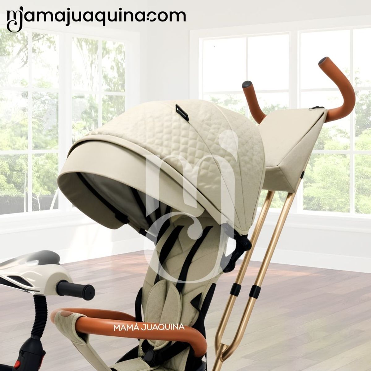 KIDS - Triciclo Guiador «LUCIAN II» con Bluetooth Beige