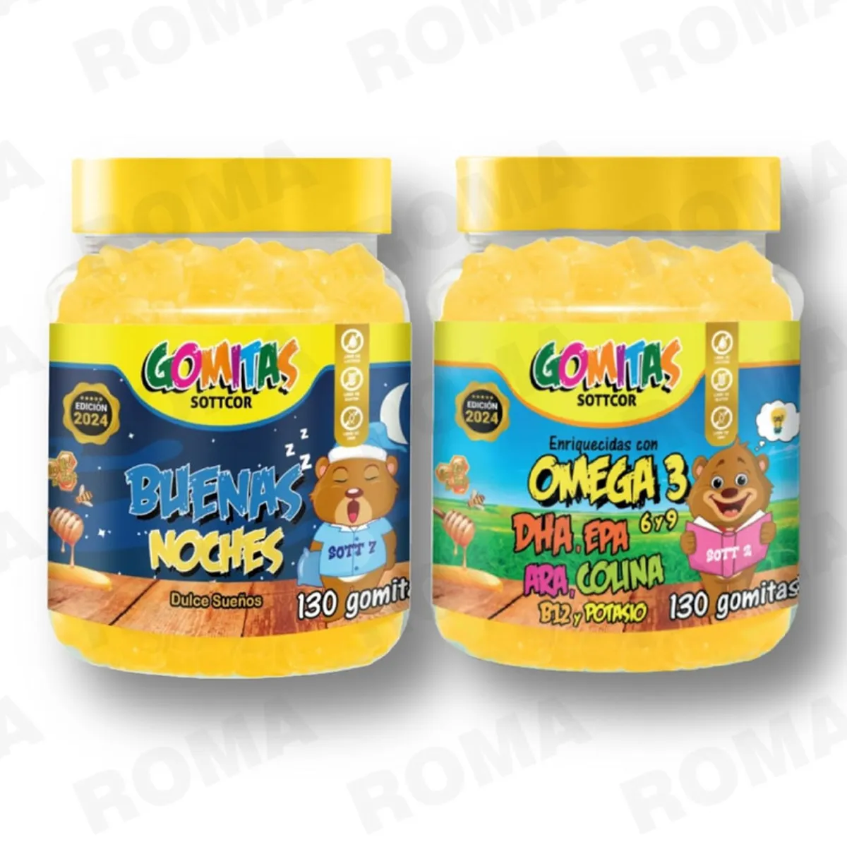 GENERICO - PACK 2 GOMITAS BUENAS NOCHES NIÑOS + OMEGA 3 NIÑOS 300 UND