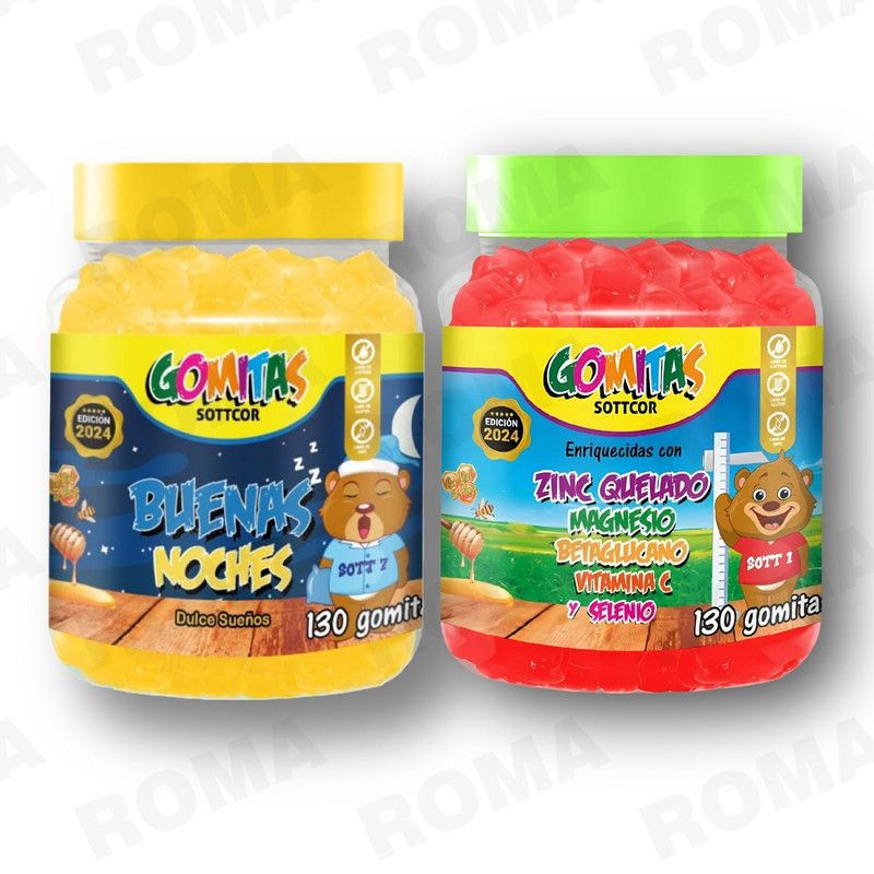 GENERICO - PACK 2 GOMITAS BUENAS NOCHES NIÑOS + ZINC QUELADO NIÑOS 260 UND