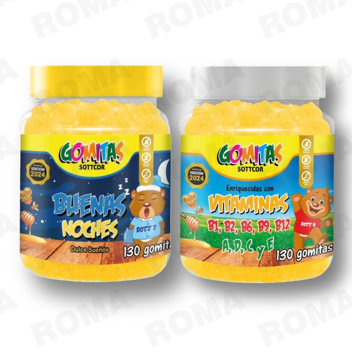 GENERICO - PACK 2 GOMITAS BUENAS NOCHES NIÑOS + VITAMINAS PARA NIÑOS 260 UND