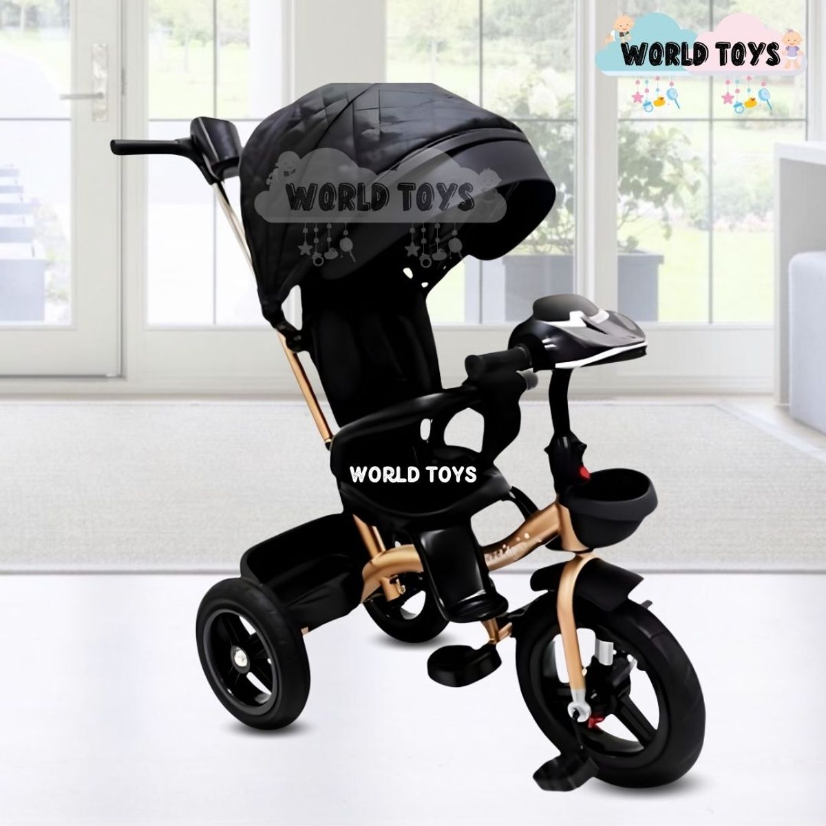 KIDS - Triciclo Guiador Giratorio «MAXUS» Black