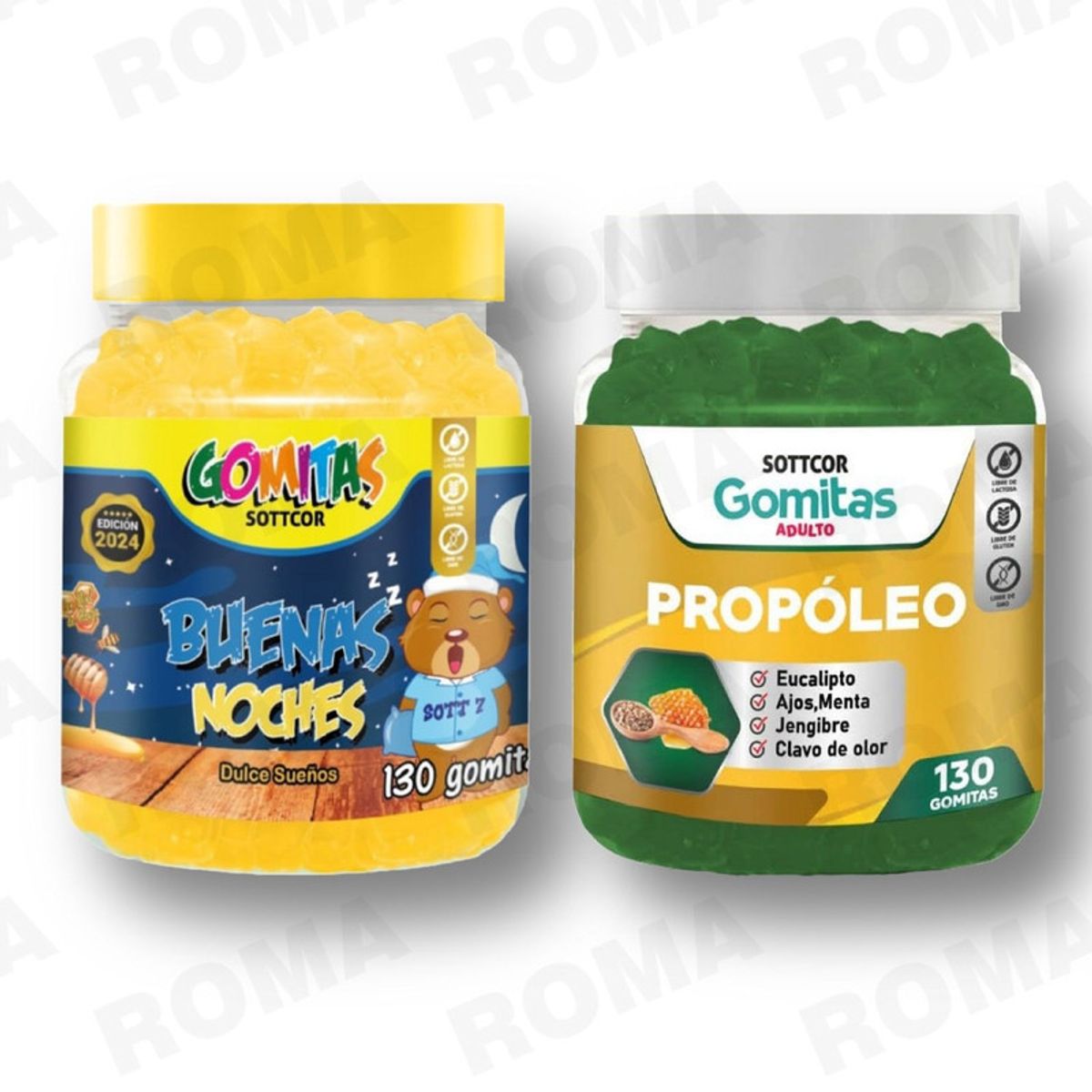 GENERICO - PACK 2 GOMITAS BUENAS NOCHES NIÑOS + PROPOLEO ADULTO 260 UND