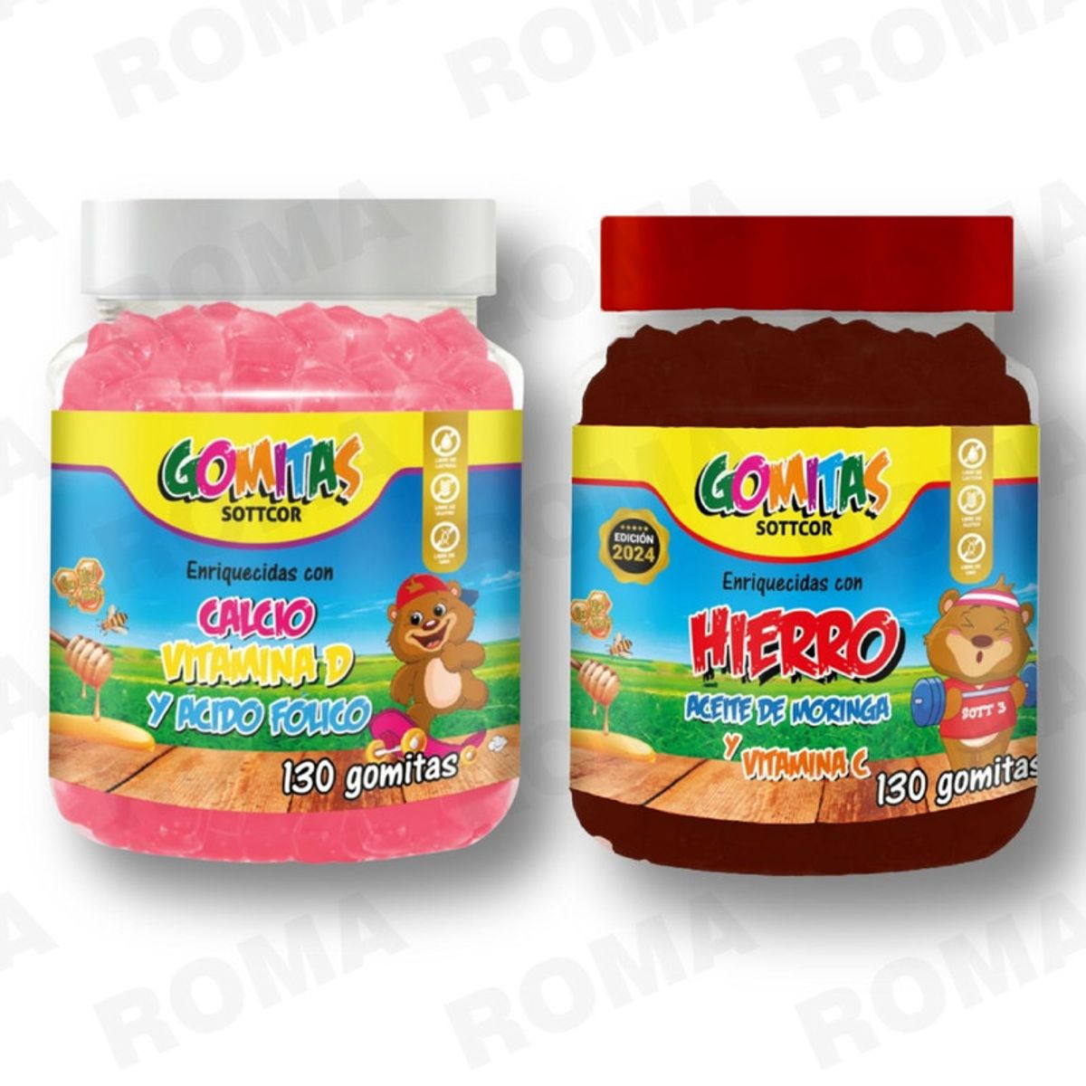 GENERICO - PACK 2 GOMITAS CALCIO NIÑOS + HIERRO NIÑOS 260 UND