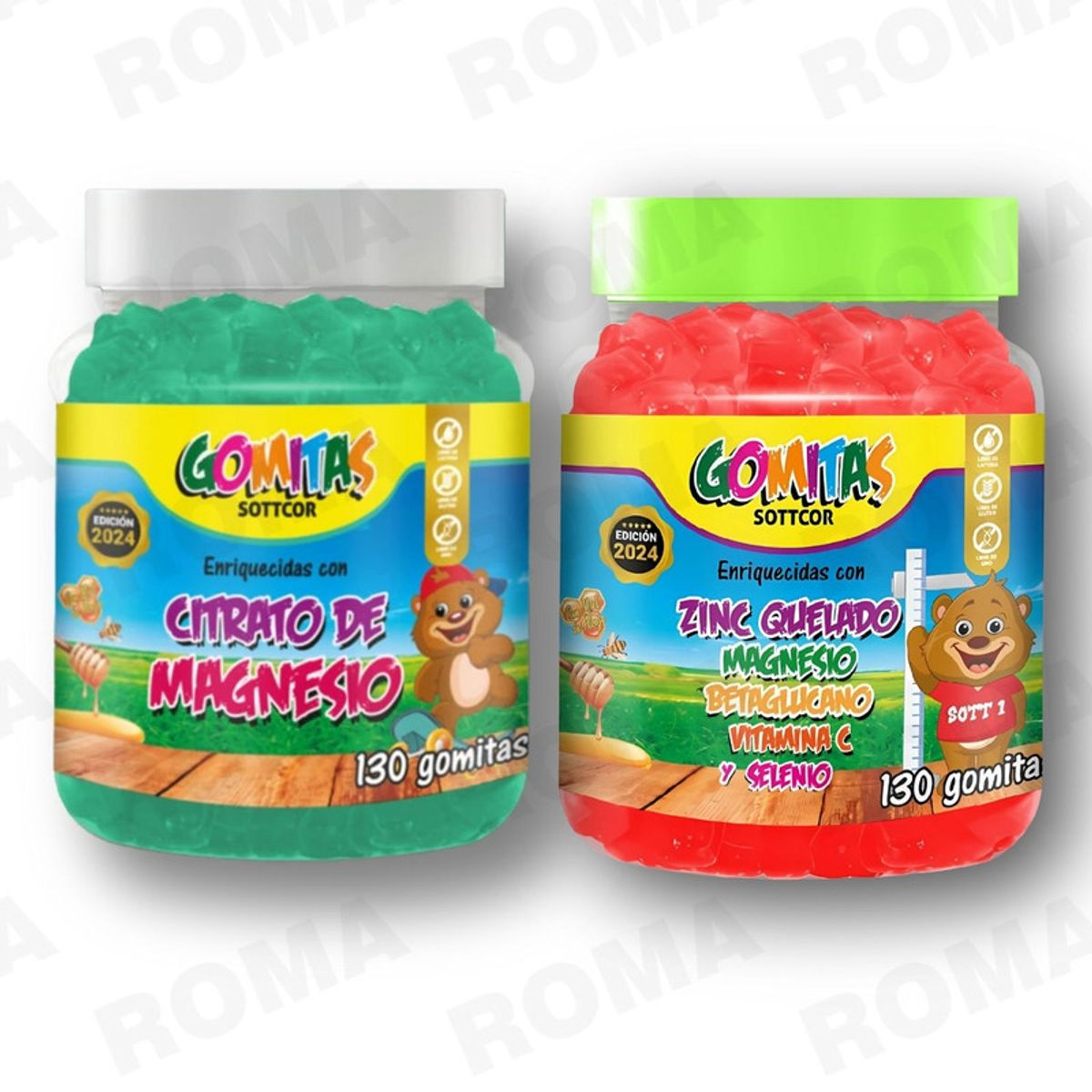 GENERICO - PACK 2 GOMITAS CITRATO DE MAGNESIO NIÑOS + ZINC QUELADO NIÑOS 260 UND