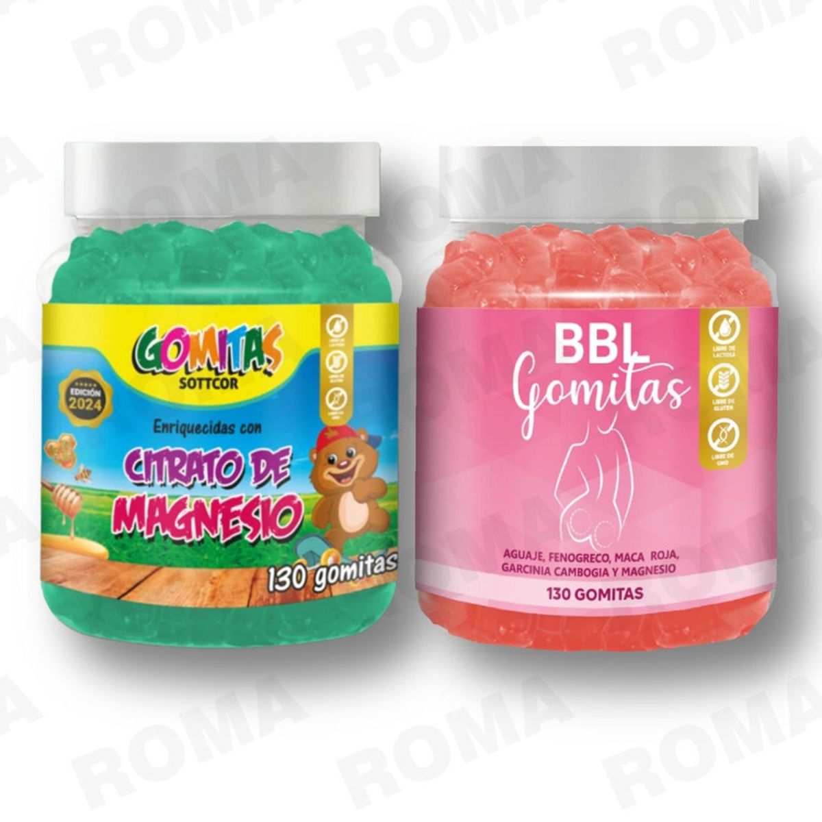 GENERICO - PACK 2 GOMITAS CITRATO DE MAGNESIO NIÑOS + GOMITAS AGUAJE BBL 260UND