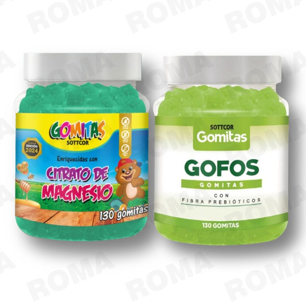 GENERICO - PACK 2 GOMITAS CITRATO DE MAGNESIO NIÑOS + GOFOS PARA ADULTOS 260 UND