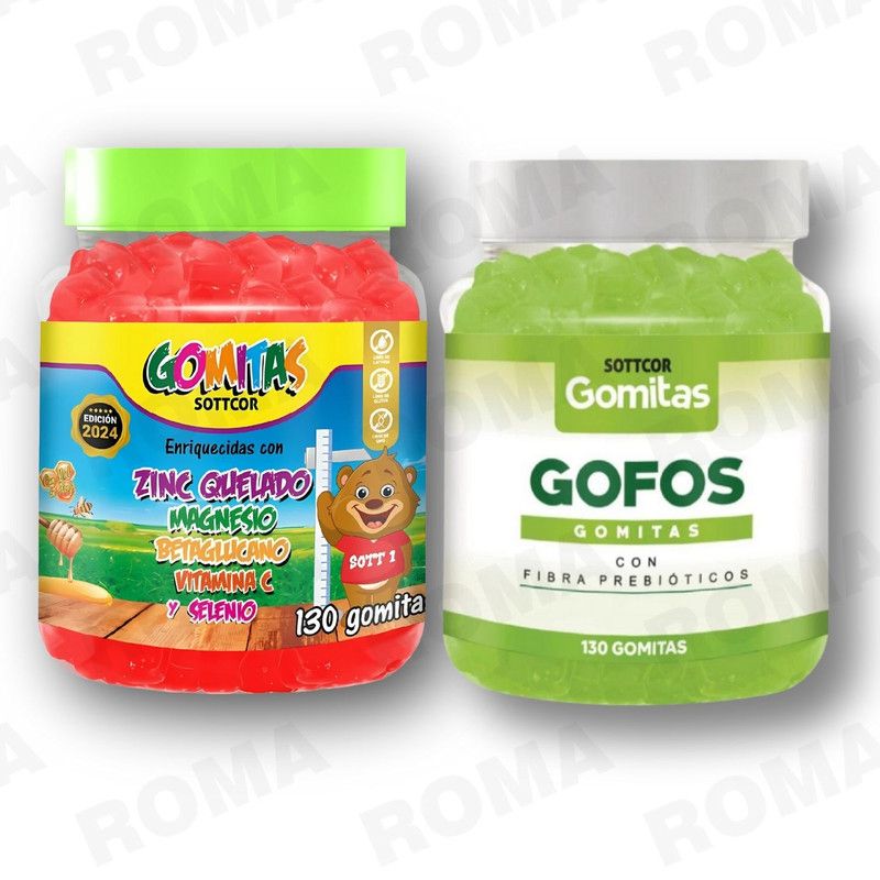 GENERICO - PACK 2 GOMITAS ZINC QUELADO NIÑOS  + GOFOS PARA ADULTOS 260 UND