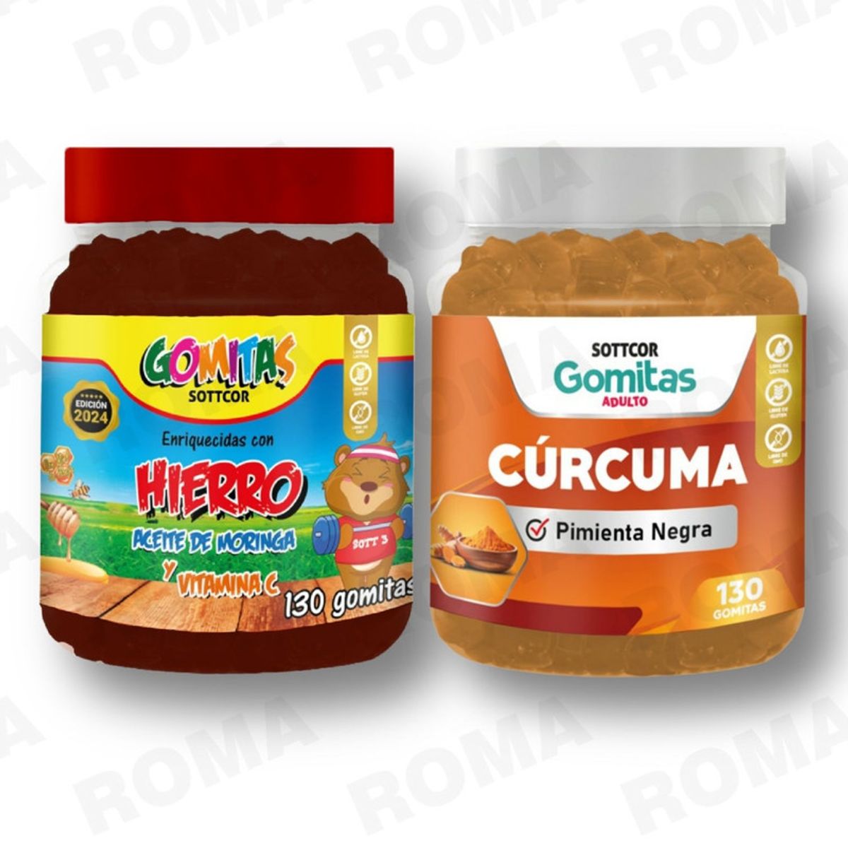 GENERICO - PACK 2 GOMITAS HIERRO NIÑOS + GOMITAS CÚRCUMA 260 UND