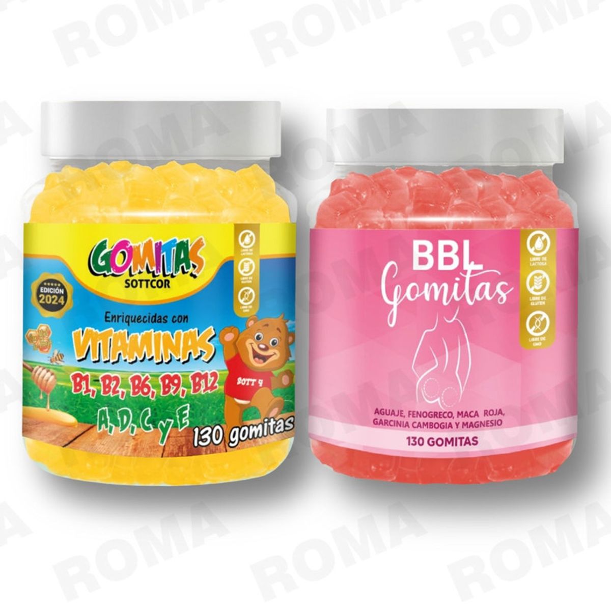 GENERICO - PACK 2 GOMITAS VITAMINAS PARA NIÑOS + GOMITAS AGUAJE BBL 260 UND