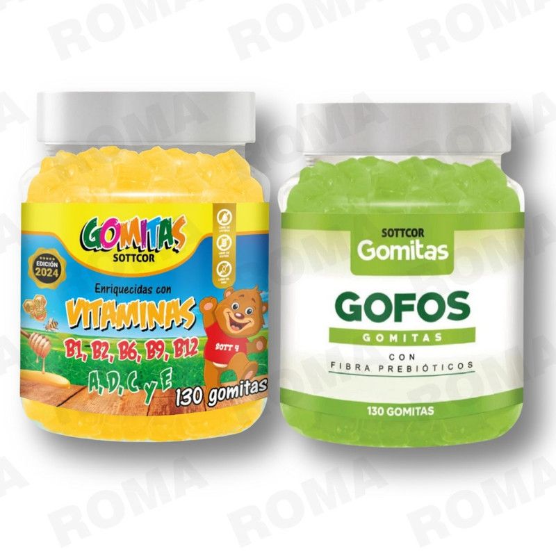 GENERICO - PACK 2 GOMITAS VITAMINAS PARA NIÑOS + GOFOS PARA ADULTOS 260 UND