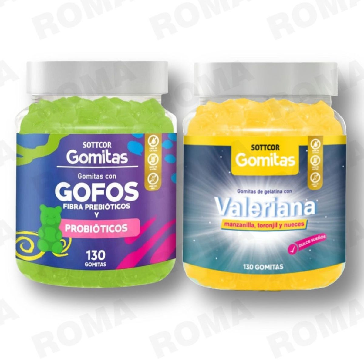 GENERICO - PACK 2 GOMITAS GOFOS PARA NIÑOS + GOMITAS VALERIANA ADULTOS 260 UND