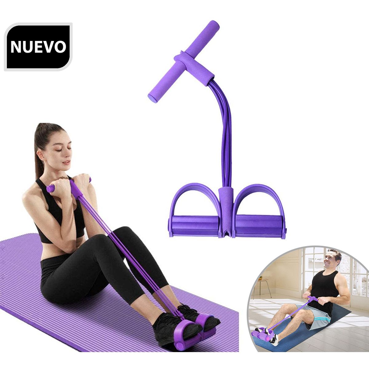 GENERICO - Ligas Elásticas Tonifica Brazos y Piernas Morado