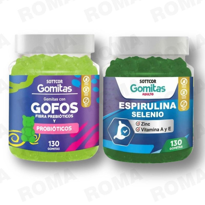 GENERICO - PACK 2 GOMITAS GOFOS PARA NIÑOS + ESPIRULINA ADULTOS 260 UND