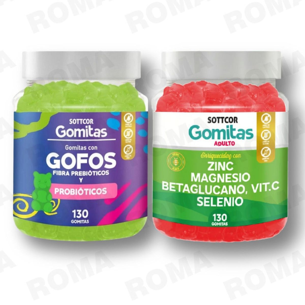 GENERICO - PACK 2 GOMITAS GOFOS PARA NIÑOS + ZINC ADULTO 260 UND