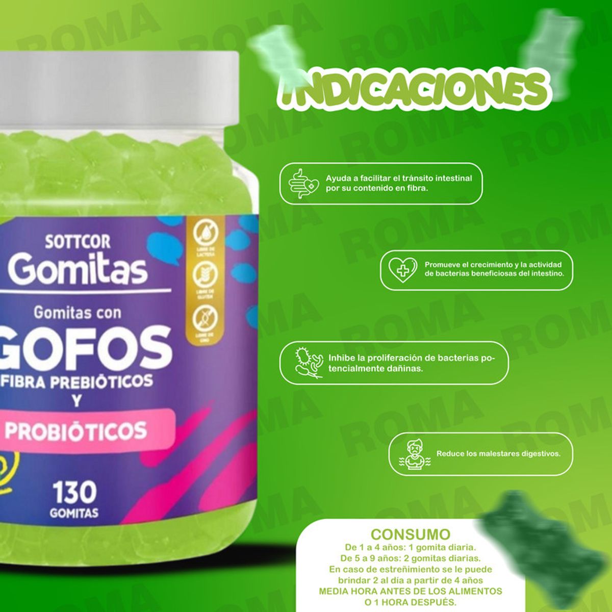 GENERICO - PACK 2 GOMITAS GOFOS PARA NIÑOS + ZINC ADULTO 260 UND