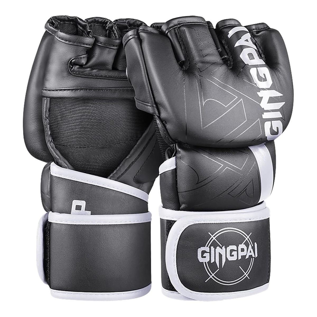 OEM - Guantes GINGPAI G03 Kick Boxing MMA Profesional Negro