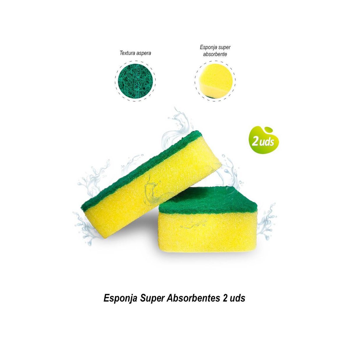 GENERICO - Esponja Super Absorbentes 2 uds