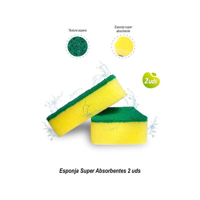 GENERICO - Esponja Super Absorbentes 2 uds