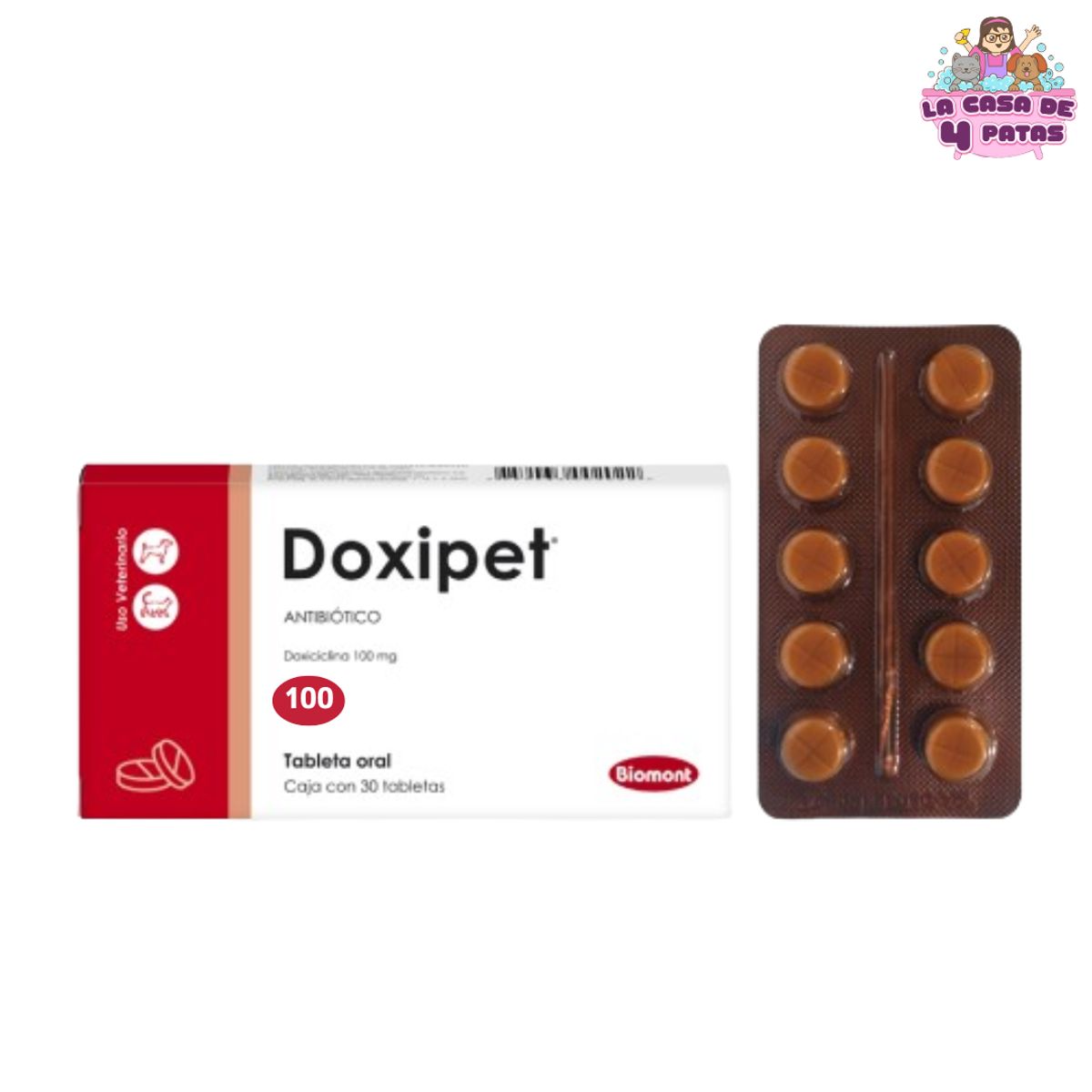 GENERICO - Antibiótico DOXIPET 100MG X 30 comprimidos
