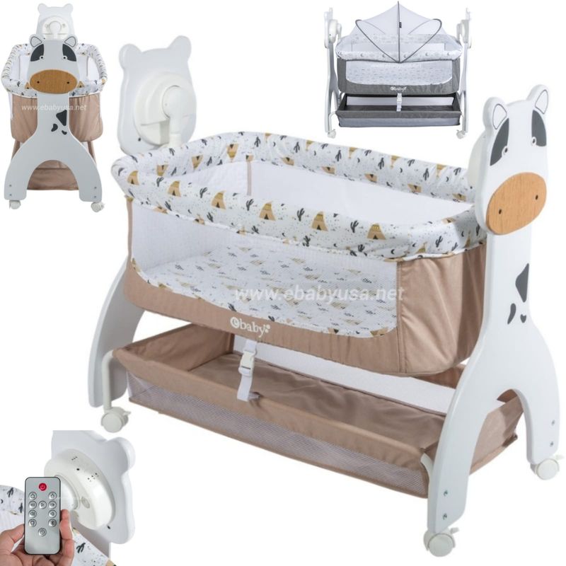 EBABY - Cuna Mecedora Eléctrica Aura BEIGE