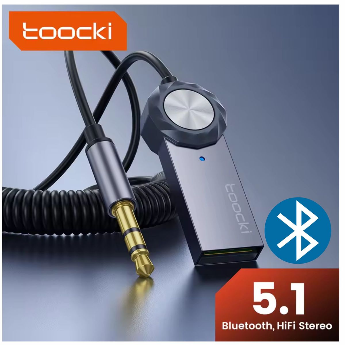 GENERICO - Receptor de Audio Bluetooth USB Cable Auxiliar Alta Fidelidad