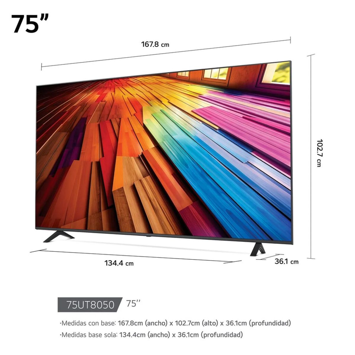 LG - Televisor LG 75 LED UHD 4K Thinq Ai 75UT8050PSB (2024)