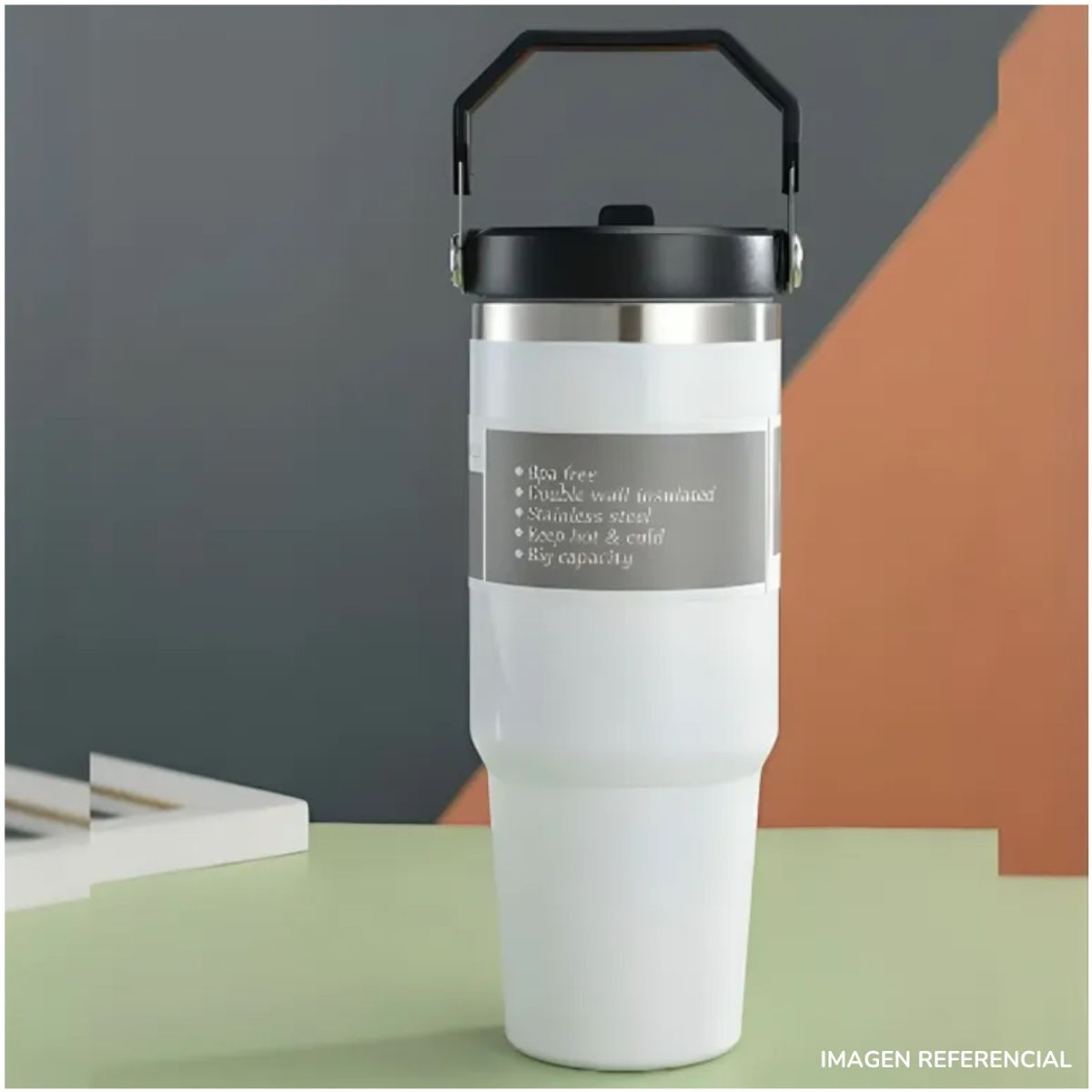 INSPIRA MARKET - Vaso termo grande con asa 890ml