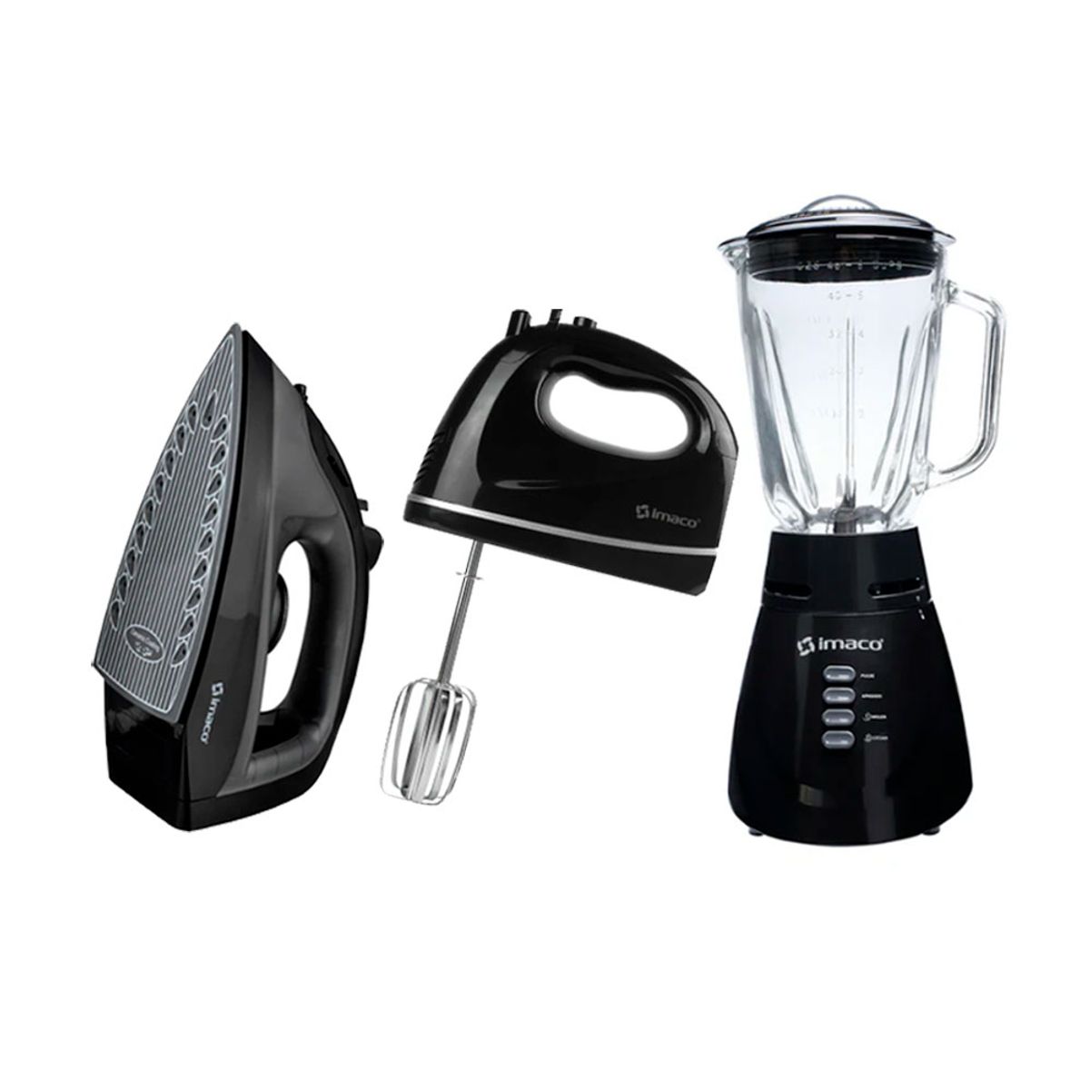 IMACO - Combo Licuadora Imaco VL4125N vidrio+Batidora+Plancha