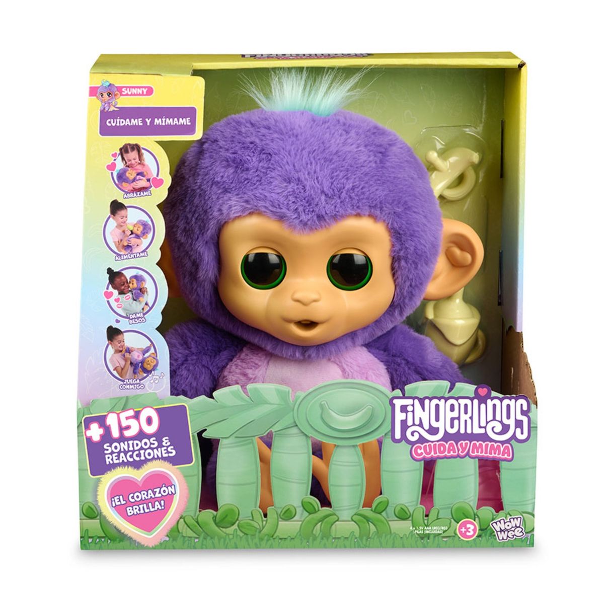 FINGERLINGS - Muñeco Mono Interactivo Sunny mas de 150 Reacciones
