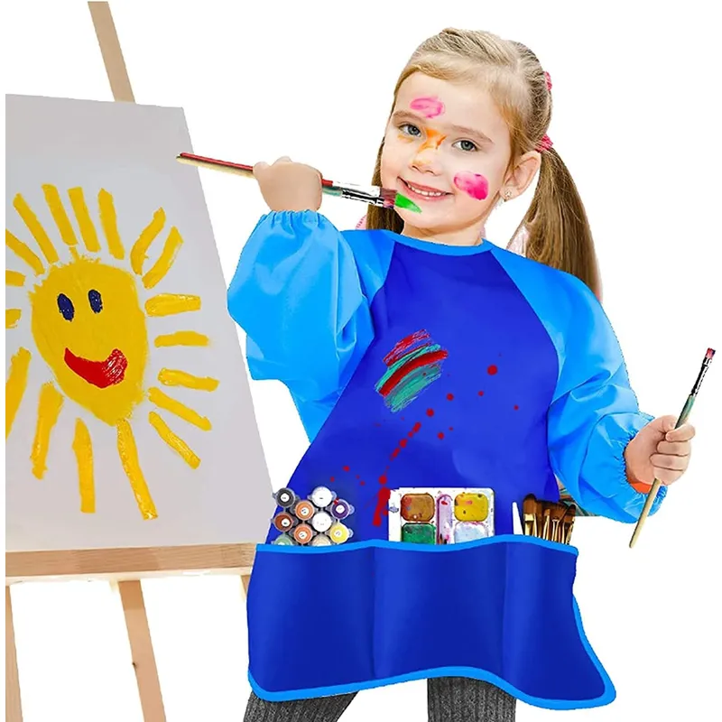 GENERICO - Mandil Impermeable de Arte Niños de 5 a 7 años Azul