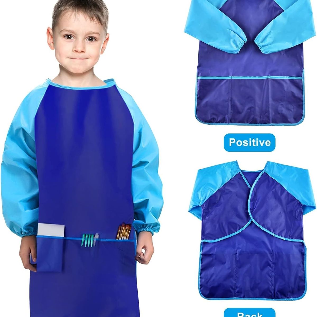 GENERICO - Mandil Impermeable de Arte Niños de 5 a 7 años Azul