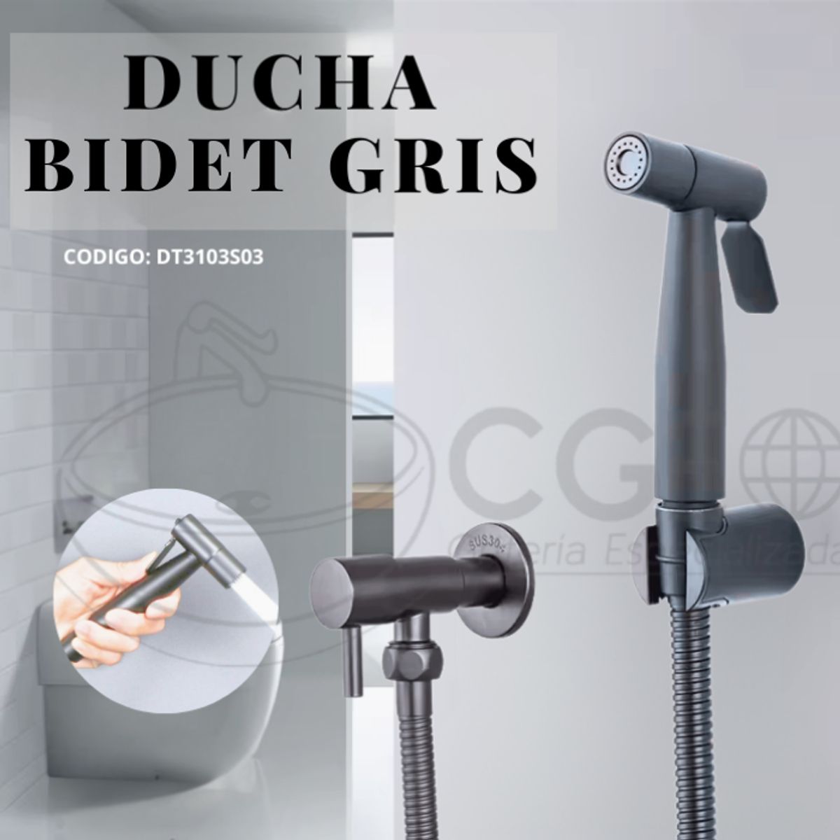 XM - LLAVE DE DUCHA BIDET GRIS DT3103S03